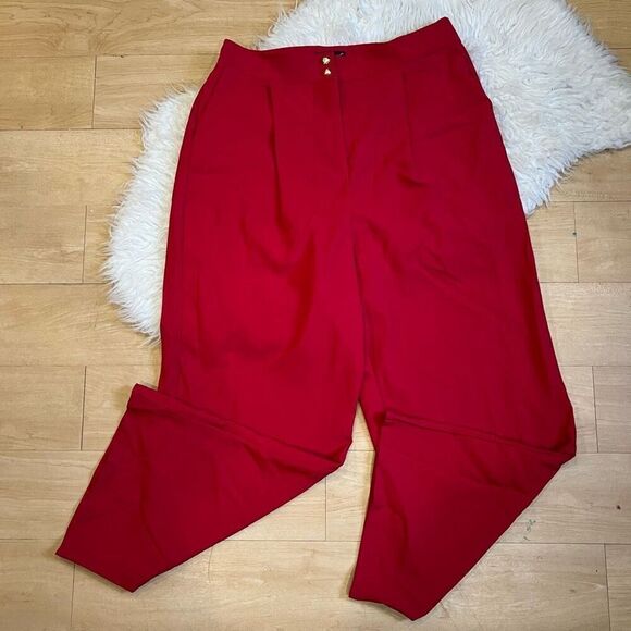 Red styles high waisted wide leg pants 2X - Picture 2 of 8